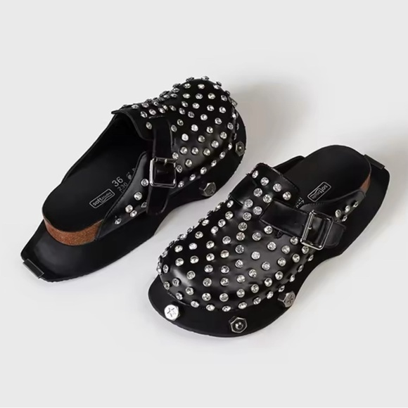 Metal and Rhinestone Clogs - Picture 2 of 3